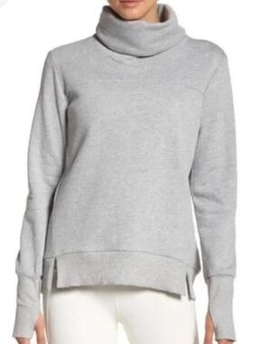 ALO Cozy Funnel Neck Gray Women's Sweater